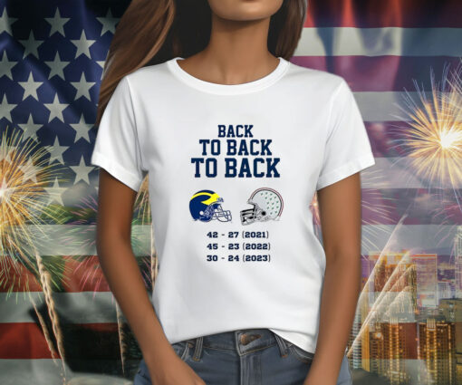 Michigan Wolverines Back To Back To Back 2023 T-Shirt
