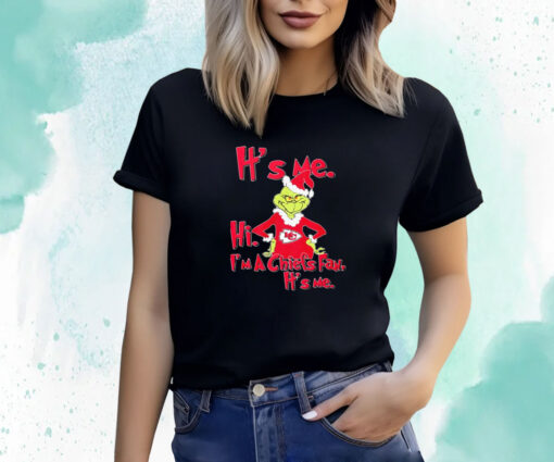 It’s Me Santa Grinch Hi I’m A Kansas City Chiefs Fan It’s Me Christmas T-Shirt