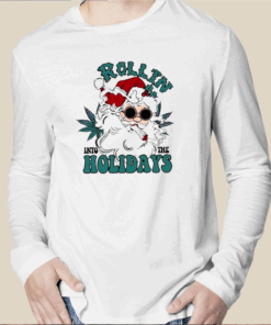 Rollin Into The Holidays Smoker Santa TShirt