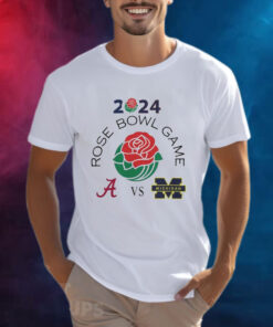 Michigan Wolverines Vs Alabama Crimson Tide 2024 Rose Bowl Logo Matchup Shirts