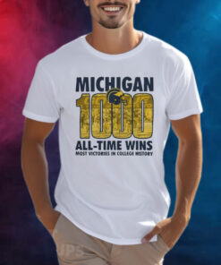 Michigan Wolverines Yellow 1000 All Time Wins Shirts