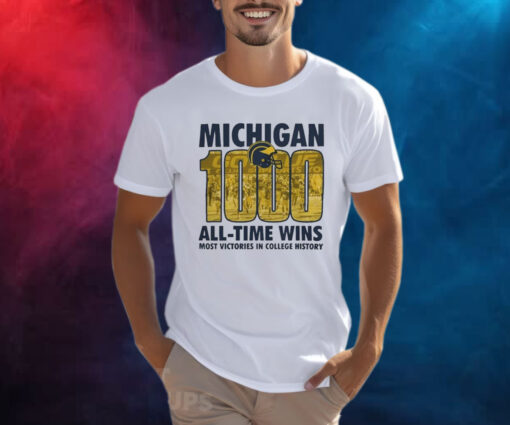 Michigan Wolverines Yellow 1000 All Time Wins Shirts