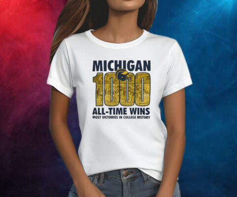 Michigan Wolverines Yellow 1000 All Time Wins Shirts
