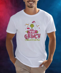 Pink Teacher The Grinch Stole My Lesson Plan Xmas 2023 Shirts