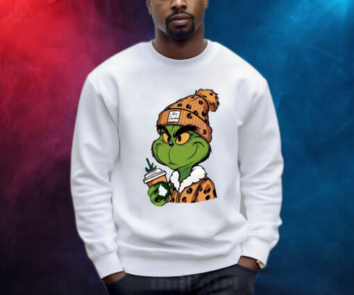 Grinch Boujee Merry Grinchmas Leopard Sweatshirt