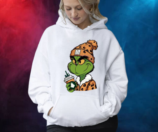 Grinch Boujee Merry Grinchmas Leopard Hoodie Shirt