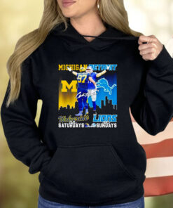 Aidan Hutchinson Michigan Wolverines On Saturdays Detroit Lions On Sundays Shirt