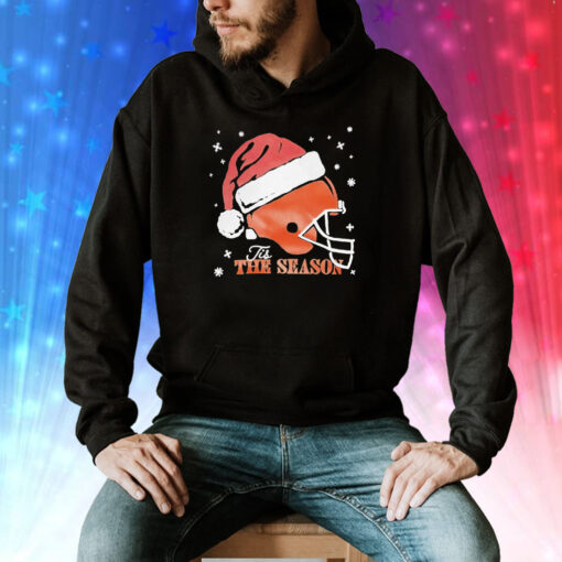 Browns Helmet Santa Hat The Season Christmas T-Shirts Hoodie