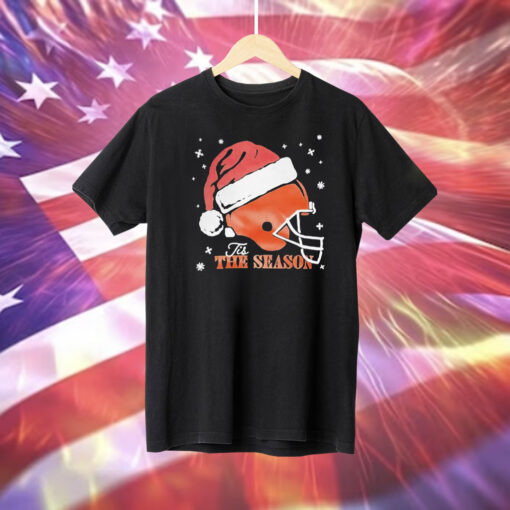 Browns Helmet Santa Hat The Season Christmas T-Shirts Shirt