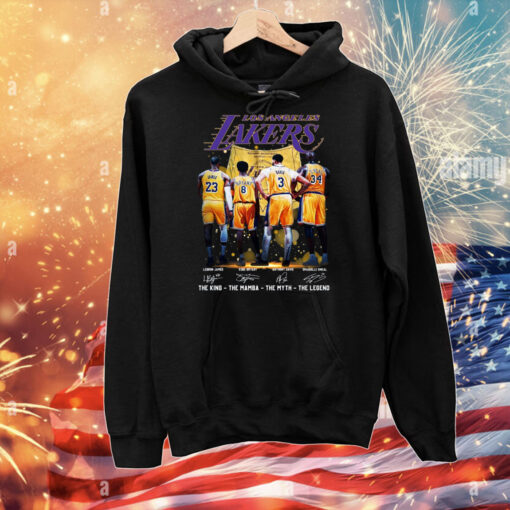 Los Angeles Lakers The King Lebron James, The Mamba Kobe Bryant, The Myth Anthony Davis, The Legend Shaquille O’Neal T-Shirts
