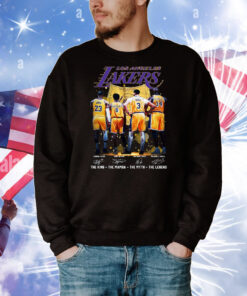 Los Angeles Lakers The King Lebron James, The Mamba Kobe Bryant, The Myth Anthony Davis, The Legend Shaquille O’Neal Tee Shirts