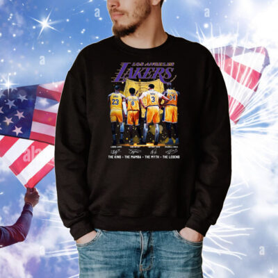 Los Angeles Lakers The King Lebron James, The Mamba Kobe Bryant, The Myth Anthony Davis, The Legend Shaquille O’Neal Tee Shirts