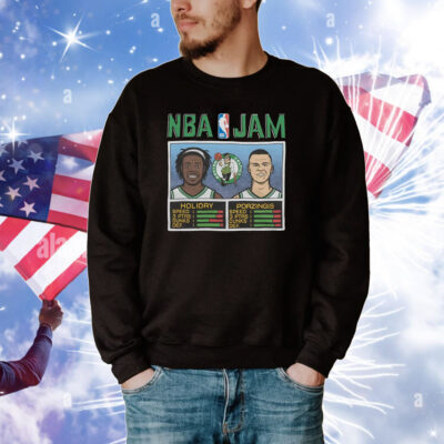 Nba Jam Celtics Holiday And Porzingis Tee Shirts