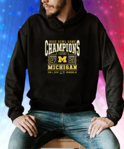 Michigan Wolverines College Football Playoff 2024 Rose Bowl Champions Score Hoodie