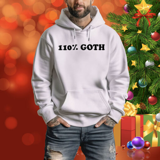 Taliesin Jaffe Wearing 110% Goth Hoodie Shirt