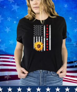 American Flag Patriotic Trump 2024 Sunflower Cool Republican Shirt