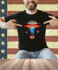 Boston Band Tshirt Poster Shirt Spaceship Rock Band T Shirts for Men Black T-SHIFT