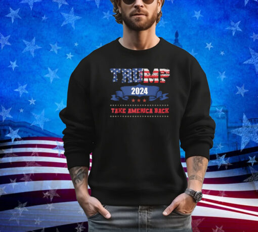 Donald Trump 2024 Take America Back American Flag Patriotic Premium T-Shirt