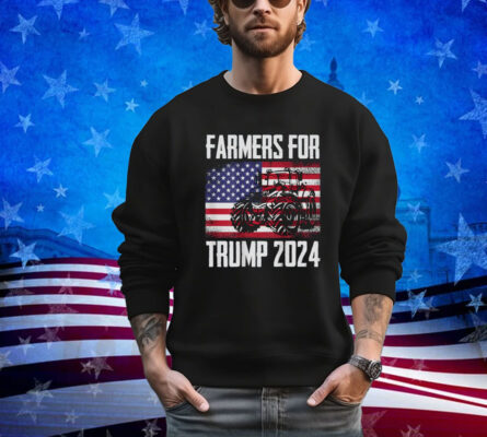 Farmers For Trump 2024 Proud Farm Truck Patriotic Election Shirt