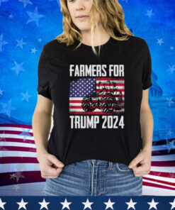 Farmers For Trump 2024 Proud Farm Truck Patriotic Election Shirt