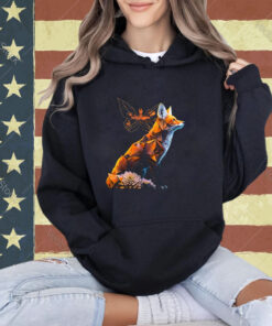 Fox Butterfly Motif Art Animal Fox T-Shirt