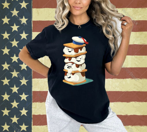 Ghostbusters Stay Puft Marshmallow Men S'mores Stack T-Shirt