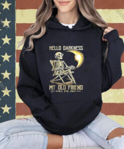 Hello Darkness My Old Friend Funny Skeleton Solar Eclipse T- T-Shirt