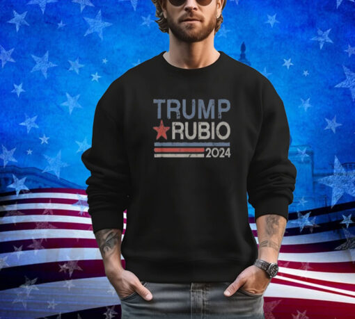 Retro Trump Rubio 2024 Stripes Vintage Distressed Shirt