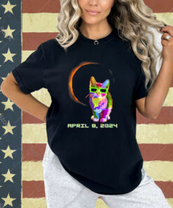 Solar Eclipse TShirt 2024 Cat Wearing Solar Eclipse Glasses T-Shirt
