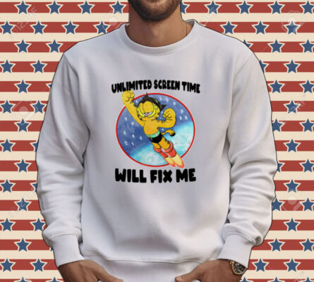 Garfield unlimited screen time will fix me Tee Shirt