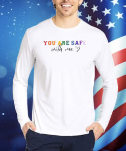 Women’s LGBTQ You Are Safe With Me Print V-Neck Shirt