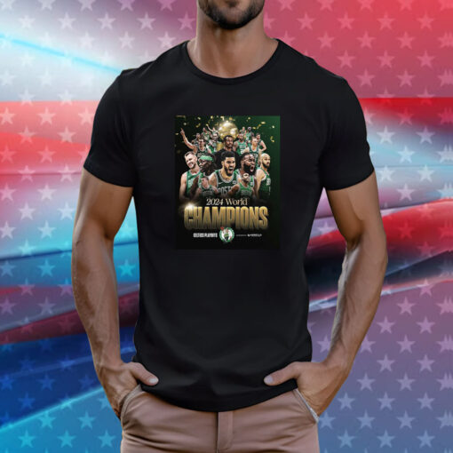 Boston Celtics 2024 World Champions Poster Tee Shirt