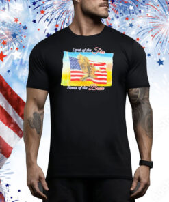 Official Land Of The Free Home Of The Brave United States Flag Tee Shirt