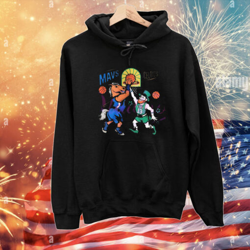 Official Mavericks vs Celtics Match Up NBA Final 2024 Mascot Basketball Painting T-Shirt