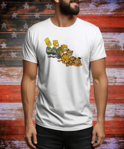The Simpsons and Garfield tie dye Tee Shirt
