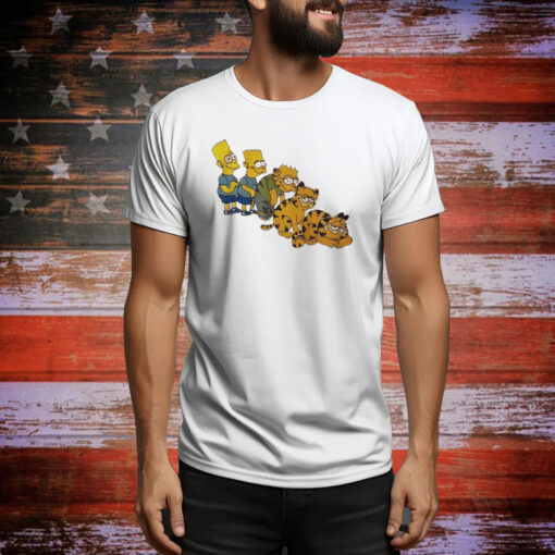 The Simpsons and Garfield tie dye Tee Shirt