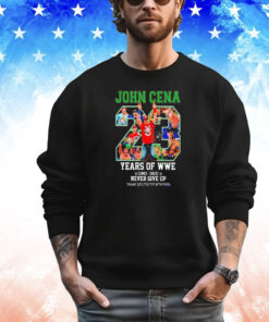 John Cena 23 Years Of WWE 2002-2025 never give up thank you for the memories T-Shirt