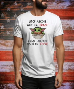 Baby Yoda stop asking why I’m crazy I don’t ask why you’re so stupid Tee Shirt