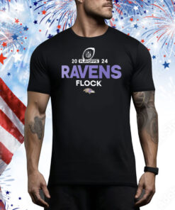 Baltimore Ravens flock 2024 NFL Playoffs Tee Shirt