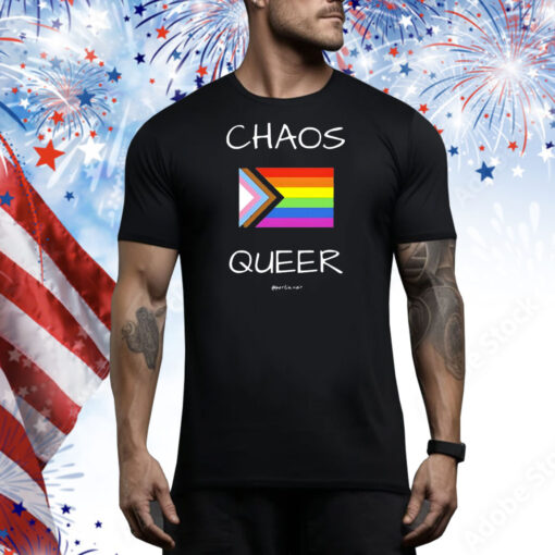 Chaos queer portia noir flag Tee Shirt