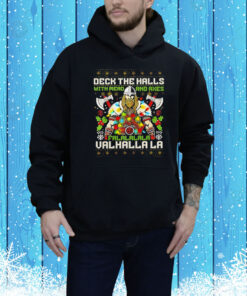 Deck the halls with mead and axes falalalala valhalla Christmas Tee Shirt