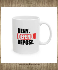 Deny. Defend. Depose. 2024 Mug