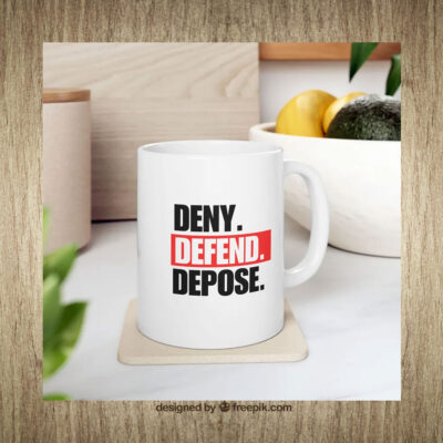 Deny. Defend. Depose. 2024 Mug