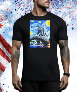 Godzilla starry night Tee Shirt