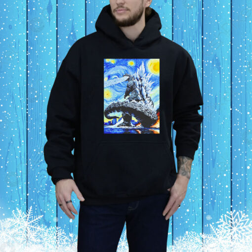 Godzilla starry night Tee Shirt