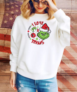 Houston Texans X Santa Grinch I love Texans Christmas Tee Shirt