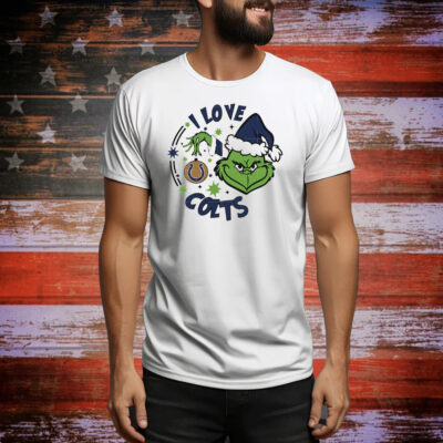 Indianapolis Colts X Santa Grinch I love Colts Christmas Tee Shirt