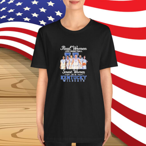 Kentucky Wildcats Real Women Love Basketball Smart Women Love The Kentucky Wildcats T-Shirt