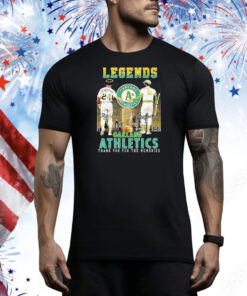 Oakland Athletics Legends Henderson and Jackson thank you for the memories signatures Tee Shirt