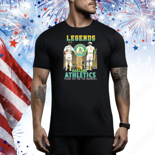 Oakland Athletics Legends Henderson and Jackson thank you for the memories signatures Tee Shirt